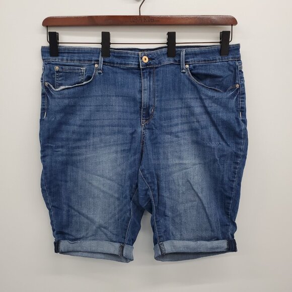 Levi’s Signature‎ Denim Jean Shorts Womens Size 22 Modern Skinny Rolled Hem - Picture 2 of 13